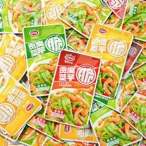 口水娃貢菜魔芋香辣蒜香酸爽味下飯菜素毛肚