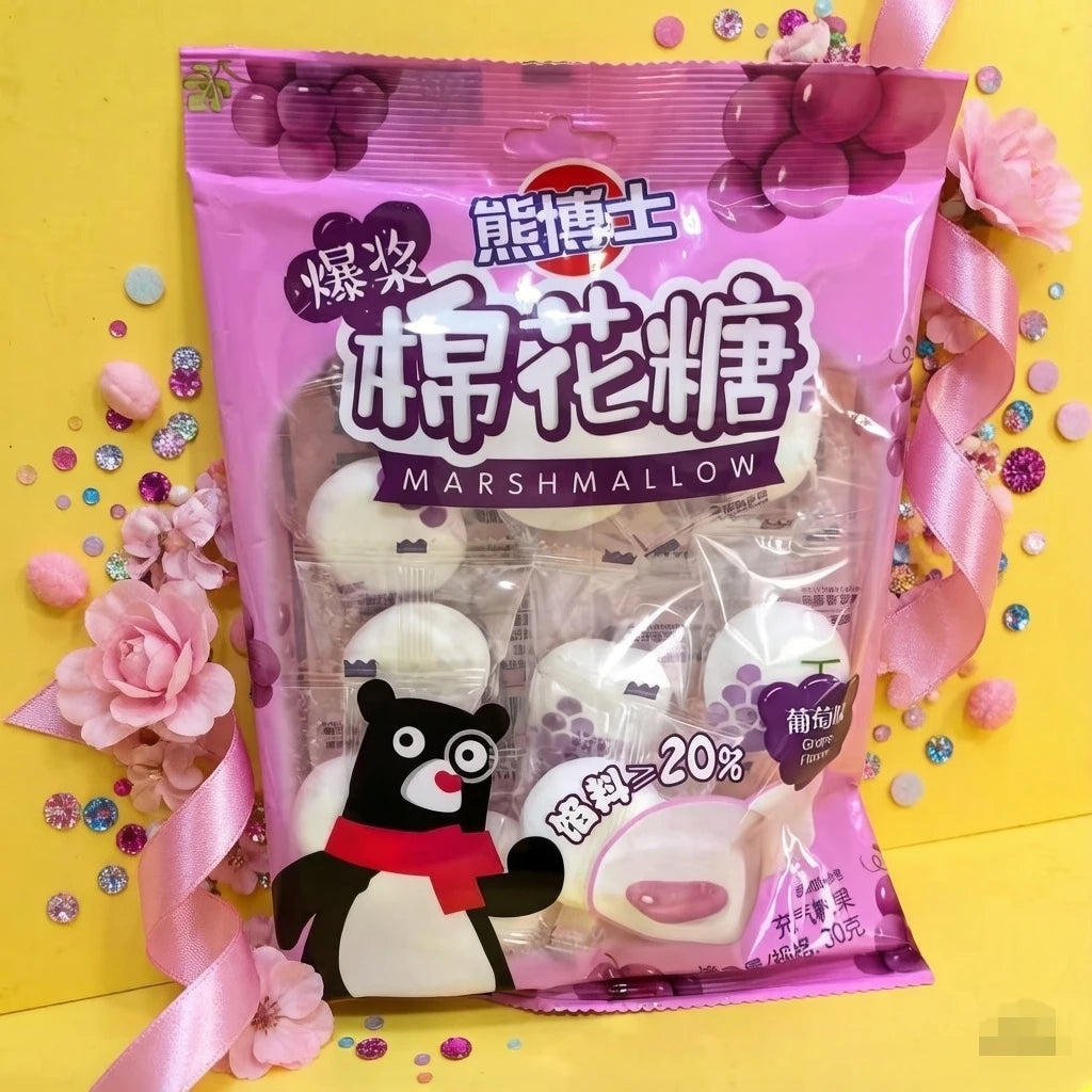 徐福记熊博士爆浆棉花糖60g葡萄蜜桃味儿童六一休闲零食品送礼品