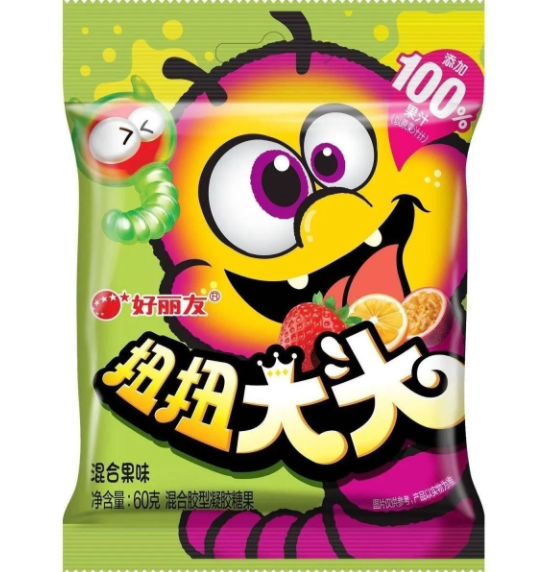 好麗友扭扭大頭糖混合口味/60g