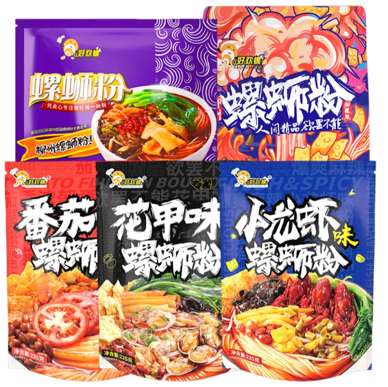 好歡螺螄粉/花甲味/小龍蝦味/番茄味/香菜味/麻辣素毛肚